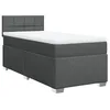 Image de vidaXL Sommier à lattes de lit avec matelas Gris foncé 90x200 cm Tissu