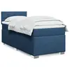 Image de vidaXL Sommier à lattes de lit avec matelas Bleu 90x200 cm Tissu