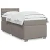 Image de vidaXL Sommier à lattes de lit avec matelas Taupe 90x200 cm Tissu