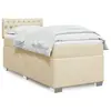 Image de vidaXL Sommier à lattes de lit avec matelas Crème 100x200 cm Tissu