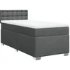 Image de vidaXL Sommier à lattes de lit avec matelas Gris foncé 100x200cm Tissu