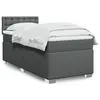 Image de vidaXL Sommier à lattes de lit avec matelas Gris foncé 100x200cm Tissu