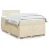 Image de vidaXL Sommier à lattes de lit avec matelas Crème 120x200 cm Tissu
