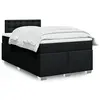 Image de vidaXL Sommier à lattes de lit avec matelas Noir 120x200 cm Tissu