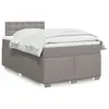 Image de vidaXL Sommier à lattes de lit avec matelas Taupe 120x200 cm Tissu