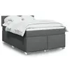 Image de vidaXL Sommier à lattes de lit avec matelas Gris foncé 140x190cm Tissu