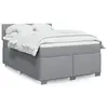 Image de vidaXL Sommier à lattes de lit avec matelas Gris clair 140x190cm Tissu
