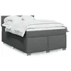 Image de vidaXL Sommier à lattes de lit avec matelas Gris foncé 140x190cm Tissu