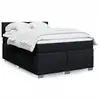 Image de vidaXL Sommier à lattes de lit avec matelas Noir 140x190 cm Tissu