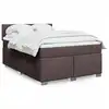 Image de vidaXL Sommier à lattes de lit avec matelas Marron foncé 140x190 cm