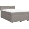 Image de vidaXL Sommier à lattes de lit avec matelas Taupe 140x190 cm Tissu