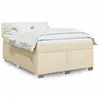 Image de vidaXL Sommier à lattes de lit avec matelas Crème 140x190 cm Tissu