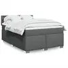 Image de vidaXL Sommier à lattes de lit avec matelas Gris foncé 140x190cm Tissu