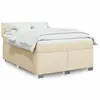 Image de vidaXL Sommier à lattes de lit avec matelas Crème 140x200 cm Tissu