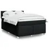 Image de vidaXL Sommier à lattes de lit avec matelas Noir 160x200 cm Tissu