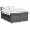 Image de vidaXL Sommier à lattes de lit avec matelas Gris foncé 160x200cm Tissu