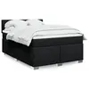 Image de vidaXL Sommier à lattes de lit avec matelas Noir 160x200 cm Tissu