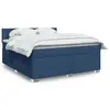 Image de vidaXL Sommier à lattes de lit avec matelas Bleu 180x200 cm Tissu
