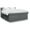 Image de vidaXL Sommier à lattes de lit avec matelas Gris foncé 180x200cm Tissu