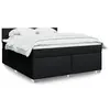 Image de vidaXL Sommier à lattes de lit avec matelas Noir 180x200 cm Tissu
