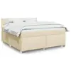 Image de vidaXL Sommier à lattes de lit avec matelas Crème 180x200 cm Tissu