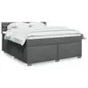 Image de vidaXL Sommier à lattes de lit avec matelas Gris foncé 180x200cm Tissu