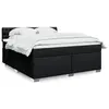 Image de vidaXL Sommier à lattes de lit avec matelas Noir 180x200 cm Tissu