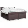 Image de vidaXL Sommier à lattes de lit avec matelas Marron foncé 180x200 cm
