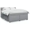 Image de vidaXL Sommier à lattes de lit avec matelas Gris clair 180x200cm Tissu