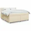 Image de vidaXL Sommier à lattes de lit avec matelas Crème 180x200 cm Tissu