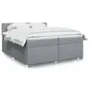 Image de vidaXL Sommier à lattes de lit avec matelas Gris clair 200x200cm Tissu