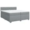Image de vidaXL Sommier à lattes de lit avec matelas Gris clair 200x200cm Tissu