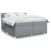 Image de vidaXL Sommier à lattes de lit avec matelas Gris clair 200x200cm Tissu