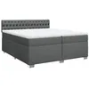 Image de vidaXL Sommier à lattes de lit avec matelas Gris foncé 200x200cm Tissu