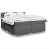Image de vidaXL Sommier à lattes de lit avec matelas Gris foncé 200x200cm Tissu