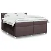 Image de vidaXL Sommier à lattes de lit avec matelas Marron foncé 200x200 cm