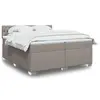 Image de vidaXL Sommier à lattes de lit avec matelas Taupe 200x200 cm Tissu