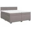 Image de vidaXL Sommier à lattes de lit avec matelas Taupe 200x200 cm Tissu