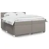 Image de vidaXL Sommier à lattes de lit avec matelas Taupe 200x200 cm Tissu
