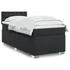 Image de vidaXL Sommier à lattes de lit avec matelas Noir 90x200 cm Similicuir