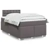 Image de vidaXL Sommier à lattes de lit avec matelas Gris 120x200 cm Similicuir