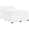 Image de vidaXL Sommier à lattes de lit avec matelas Blanc 140x190cm Similicuir