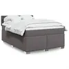 Image de vidaXL Sommier à lattes de lit avec matelas Gris 140x190 cm Similicuir