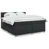 Image de vidaXL Sommier à lattes de lit avec matelas Noir 180x200 cm Similicuir