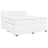 Image de vidaXL Sommier à lattes de lit avec matelas Blanc 180x200cm Similicuir