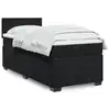Image de vidaXL Sommier à lattes de lit avec matelas Noir 90x190 cm Velours