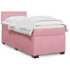Image de vidaXL Sommier à lattes de lit avec matelas Rose 90x200 cm Velours