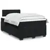 Image de vidaXL Sommier à lattes de lit avec matelas noir 120x190 cm velours