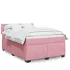 Image de vidaXL Sommier à lattes de lit avec matelas Rose 140x190 cm Velours