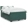Image de vidaXL Sommier à lattes de lit et matelas Vert foncé 140x190cm Velours